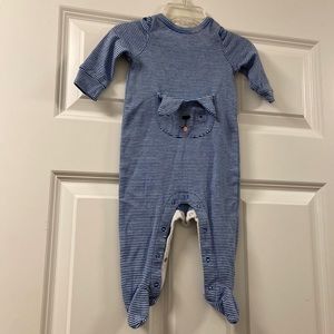 BabyGap Blue & White Striped Puppy Onesie